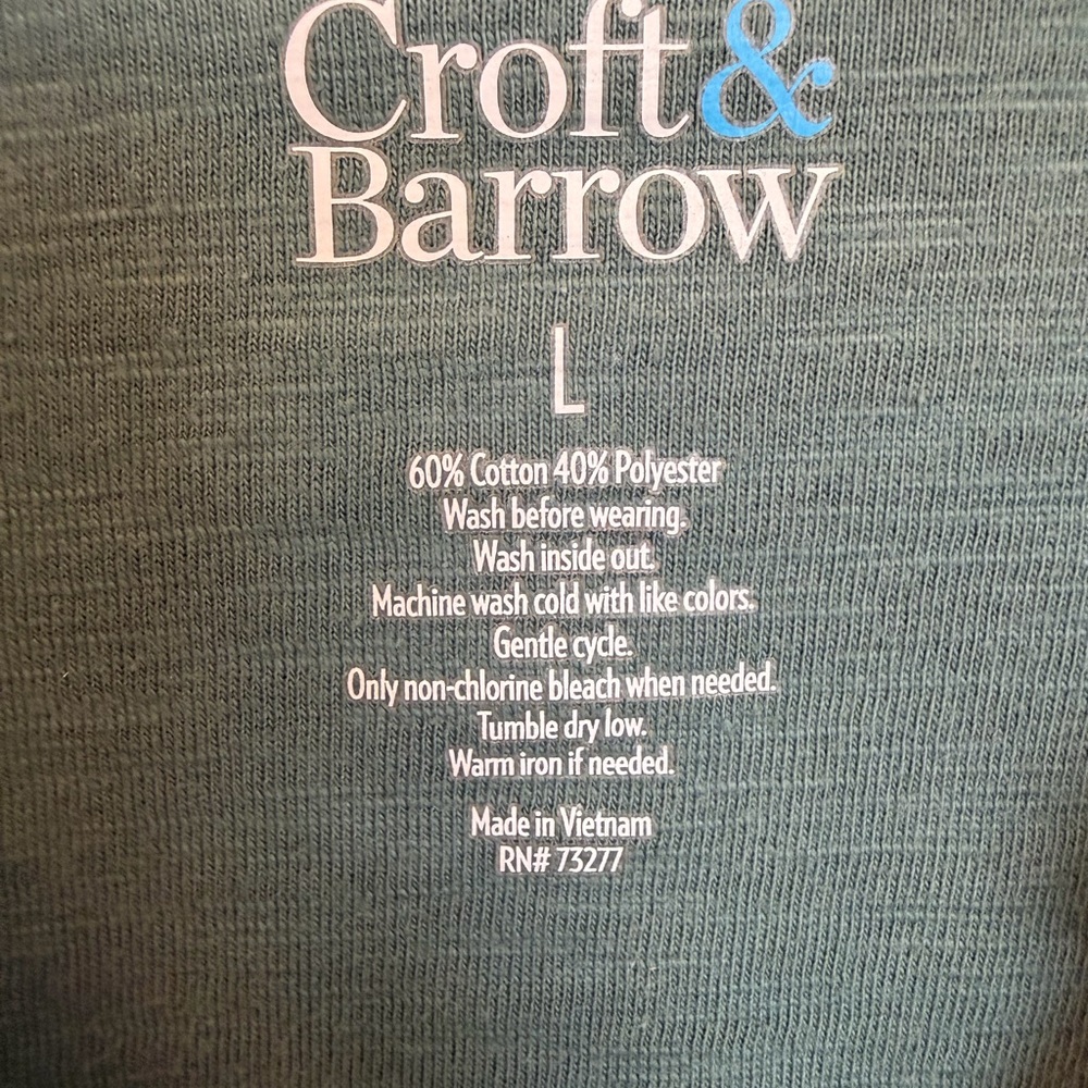 Croft & Barrow Green Knit Button Front Top Sz L - Picture 8 of 8